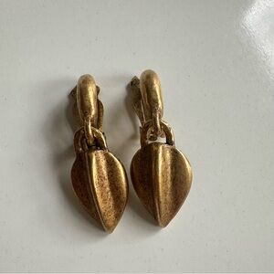 Vintage Gold-Tone clip on Earrings